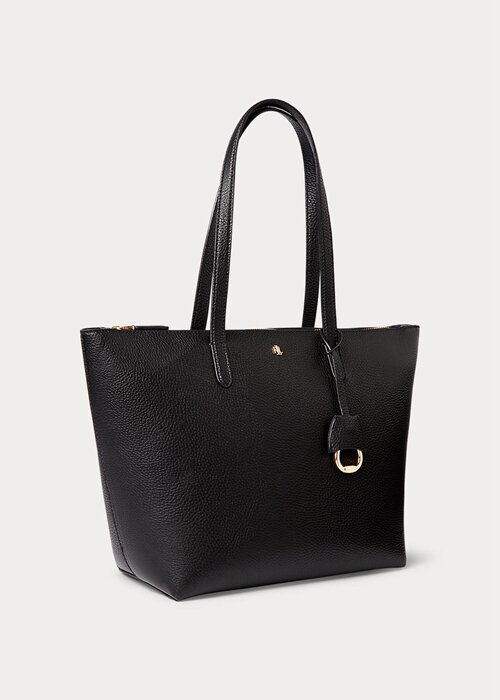 Black Women’s Ralph Lauren Faux-Leather Small Tote Bags Black Women’s Ralph Lauren Faux-Leather Small Tote Bags