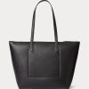 Black Women’s Ralph Lauren Faux-Leather Small Tote Bags Black Women’s Ralph Lauren Faux-Leather Small Tote Bags