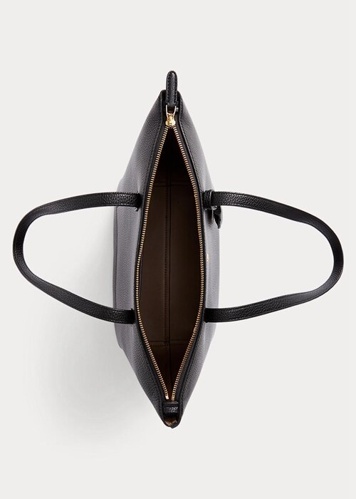 Black Women’s Ralph Lauren Faux-Leather Small Tote Bags Black Women’s Ralph Lauren Faux-Leather Small Tote Bags
