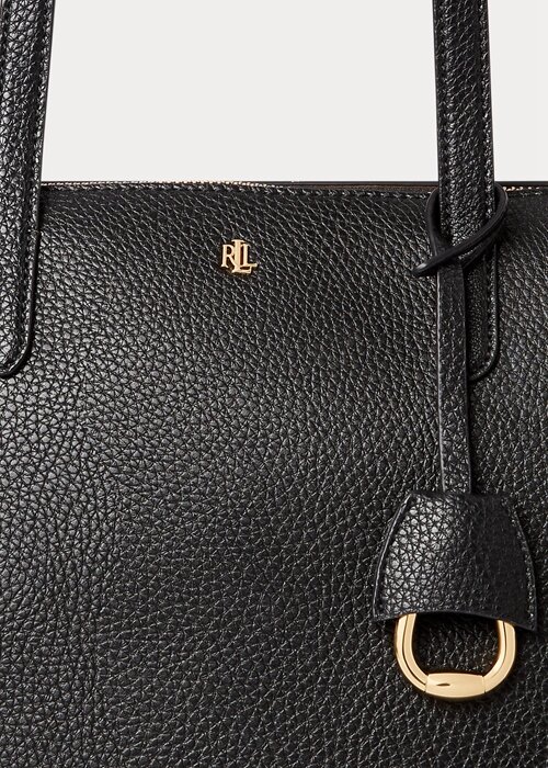 Black Women’s Ralph Lauren Faux-Leather Small Tote Bags Black Women’s Ralph Lauren Faux-Leather Small Tote Bags