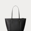 Black Women’s Ralph Lauren Faux-Leather Small Tote Bags Black Women’s Ralph Lauren Faux-Leather Small Tote Bags