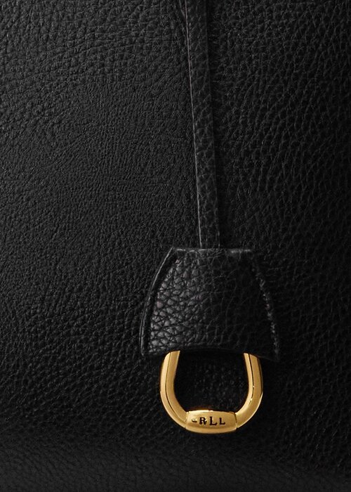 Black Women’s Ralph Lauren Faux-Leather Small Tote Bags Black Women’s Ralph Lauren Faux-Leather Small Tote Bags