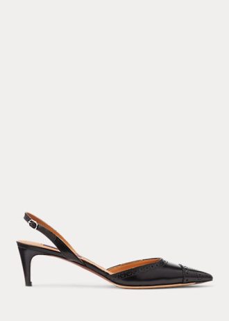 Black Women’s Ralph Lauren Garland Calfskin Slingback Heels