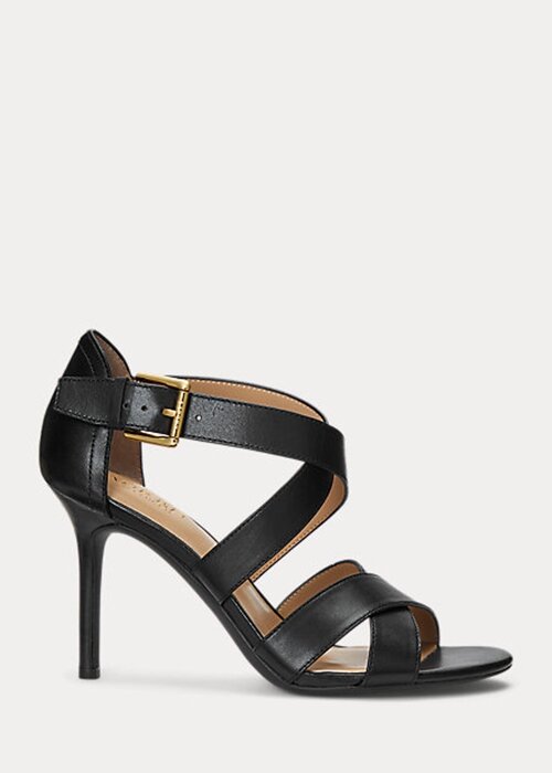 Black Women’s Ralph Lauren Gisella Burnished Leather Heels Black Women’s Ralph Lauren Gisella Burnished Leather Heels