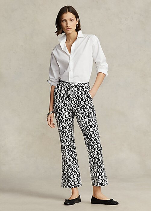 Black Women’s Ralph Lauren Graphic-Motif Sateen Kick-Flare Pants Black Women’s Ralph Lauren Graphic-Motif Sateen Kick-Flare Pants