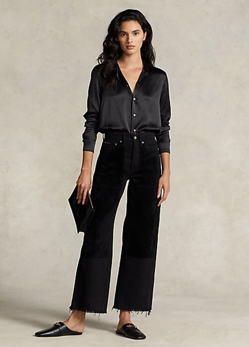 Black Women’s Ralph Lauren High-rise Wide-leg Cropped Jeans Black Women’s Ralph Lauren High-rise Wide-leg Cropped Jeans