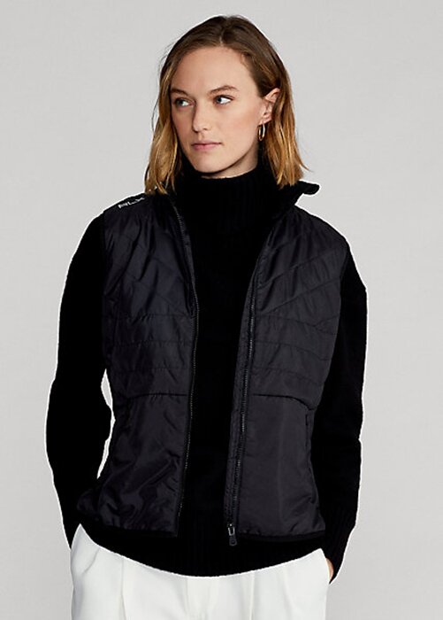 Black Women’s Ralph Lauren Hybrid Mockneck Zip Vest Black Women’s Ralph Lauren Hybrid Mockneck Zip Vest
