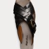 Black Women’s Ralph Lauren Jacie Calfskin Stirrup Sandals Black Women’s Ralph Lauren Jacie Calfskin Stirrup Sandals