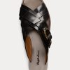 Black Women’s Ralph Lauren Jacie Calfskin Stirrup Sandals Black Women’s Ralph Lauren Jacie Calfskin Stirrup Sandals