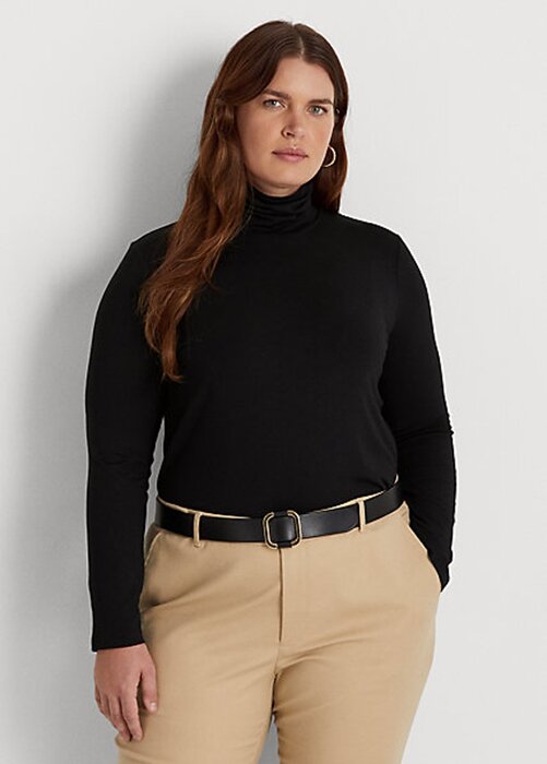Black Women’s Ralph Lauren Jersey Turtleneck Tops Black Women’s Ralph Lauren Jersey Turtleneck Tops