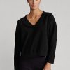 Black Women’s Ralph Lauren Jersey V-Neck Sweatshirts Black Women’s Ralph Lauren Jersey V-Neck Sweatshirts
