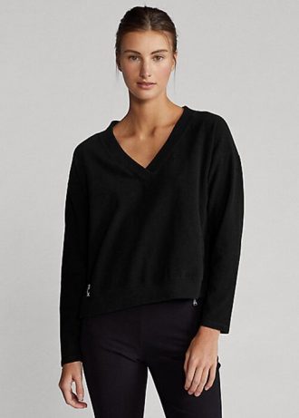 Black Women’s Ralph Lauren Jersey V-Neck Sweatshirts Black Women’s Ralph Lauren Jersey V-Neck Sweatshirts
