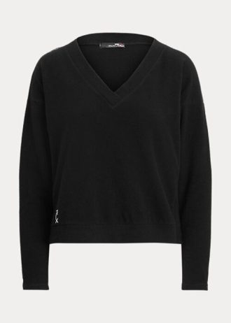 Black Women’s Ralph Lauren Jersey V-Neck Sweatshirts Black Women’s Ralph Lauren Jersey V-Neck Sweatshirts