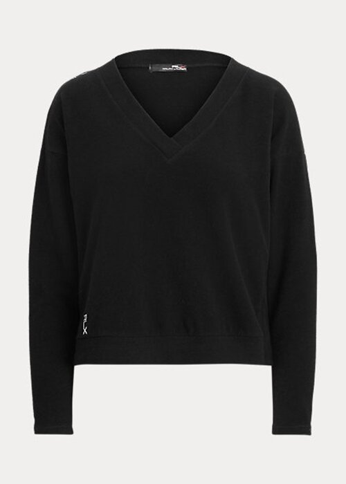 Black Women’s Ralph Lauren Jersey V-Neck Sweatshirts Black Women’s Ralph Lauren Jersey V-Neck Sweatshirts