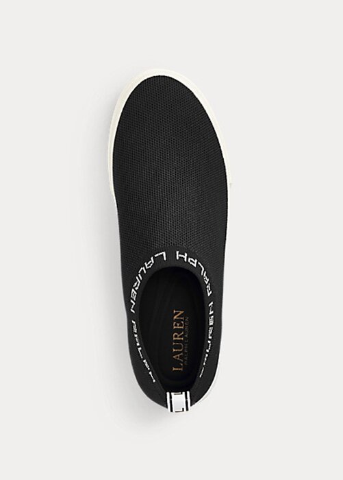 Black Women’s Ralph Lauren Jordyn Slip-On Sneakers Black Women’s Ralph Lauren Jordyn Slip-On Sneakers