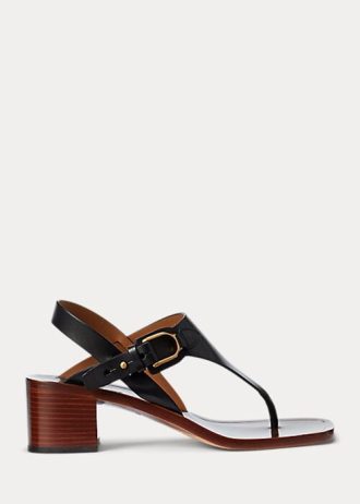 Black Women’s Ralph Lauren Julie Welington Calfskin Sandals