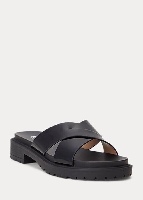 Black Women’s Ralph Lauren Kelsie Patent Leather Slippers Black Women’s Ralph Lauren Kelsie Patent Leather Slippers