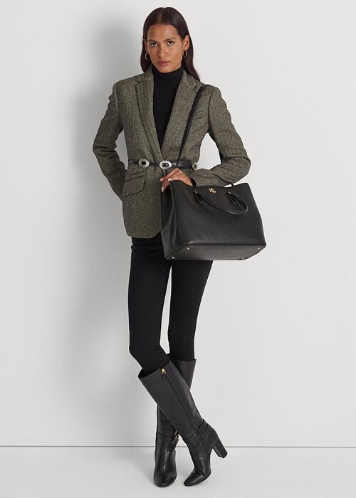 Black Women’s Ralph Lauren Leather Large Marcy Satchel Bags Black Women’s Ralph Lauren Leather Large Marcy Satchel Bags