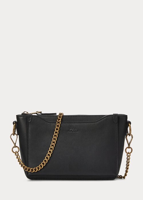 Black Women’s Ralph Lauren Leather Mini Sloane Crossbody Bags Black Women’s Ralph Lauren Leather Mini Sloane Crossbody Bags