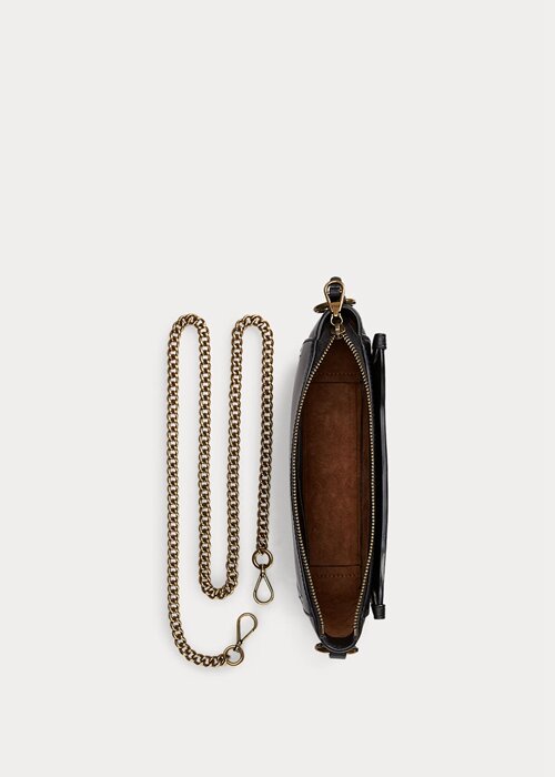 Black Women’s Ralph Lauren Leather Mini Sloane Crossbody Bags Black Women’s Ralph Lauren Leather Mini Sloane Crossbody Bags