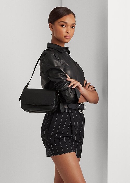 Black Women’s Ralph Lauren Leather Small Maddy Shoulder Bags Black Women’s Ralph Lauren Leather Small Maddy Shoulder Bags