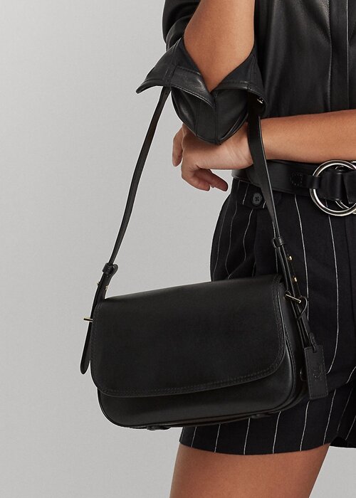 Black Women’s Ralph Lauren Leather Small Maddy Shoulder Bags Black Women’s Ralph Lauren Leather Small Maddy Shoulder Bags