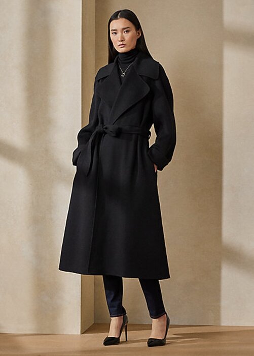 Black Women’s Ralph Lauren Leonarda Wrap Coats Black Women’s Ralph Lauren Leonarda Wrap Coats