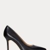 Black Women’s Ralph Lauren Lindella II Burnished Leather Heels Black Women’s Ralph Lauren Lindella II Burnished Leather Heels