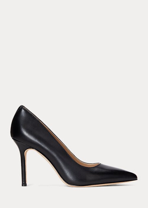 Black Women’s Ralph Lauren Lindella II Burnished Leather Heels Black Women’s Ralph Lauren Lindella II Burnished Leather Heels