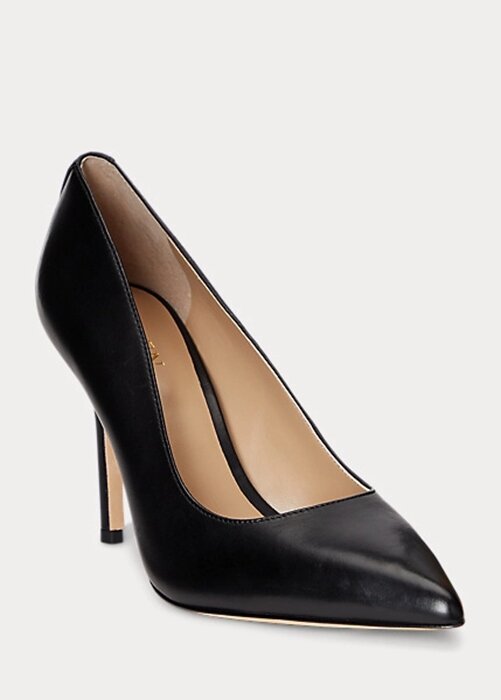 Black Women’s Ralph Lauren Lindella II Burnished Leather Heels Black Women’s Ralph Lauren Lindella II Burnished Leather Heels