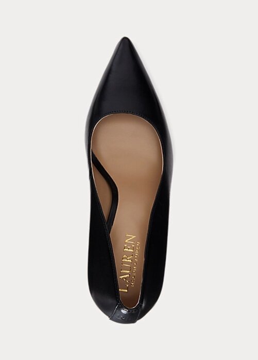 Black Women’s Ralph Lauren Lindella II Burnished Leather Heels Black Women’s Ralph Lauren Lindella II Burnished Leather Heels