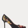 Black Women’s Ralph Lauren Lindella II Needlepoint & Suede Heels Black Women’s Ralph Lauren Lindella II Needlepoint & Suede Heels