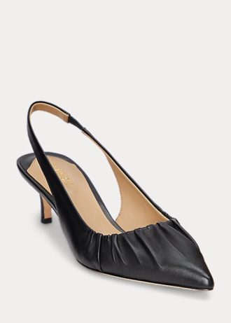 Black Women’s Ralph Lauren Lolah Nappa Leather Slingback Heels