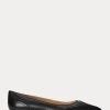 Black Women’s Ralph Lauren Loraine Burnished Leather Ballet Flat Shoes Black Women’s Ralph Lauren Loraine Burnished Leather Ballet Flat Shoes