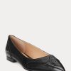Black Women’s Ralph Lauren Loraine Burnished Leather Ballet Flat Shoes Black Women’s Ralph Lauren Loraine Burnished Leather Ballet Flat Shoes