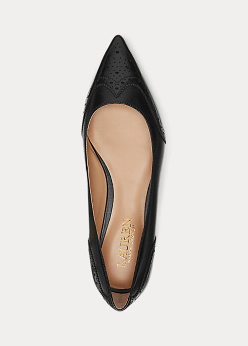 Black Women’s Ralph Lauren Loraine Burnished Leather Ballet Flat Shoes Black Women’s Ralph Lauren Loraine Burnished Leather Ballet Flat Shoes