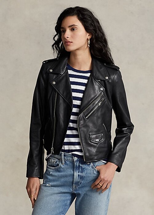 Black Women’s Ralph Lauren Made with full-grain, supple sheepskin, this luxurious iteration of Polo’s moto channels a downtown vibe and free-spirited style. Jackets Black Women’s Ralph Lauren Made with full-grain, supple sheepskin, this luxurious iteration of Polo’s moto channels a downtown vibe and free-spirited style. Jackets
