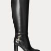 Black Women’s Ralph Lauren Makenna Burnished Leather Riding Boots Black Women’s Ralph Lauren Makenna Burnished Leather Riding Boots