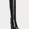 Black Women’s Ralph Lauren Makenna Burnished Leather Riding Boots Black Women’s Ralph Lauren Makenna Burnished Leather Riding Boots