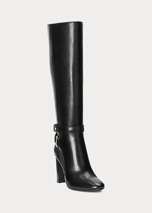 Black Women’s Ralph Lauren Makenna Burnished Leather Riding Boots Black Women’s Ralph Lauren Makenna Burnished Leather Riding Boots
