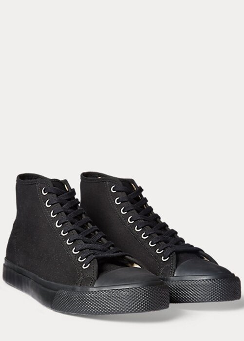 Black Women’s Ralph Lauren Mayport Canvas Sneakers Black Women’s Ralph Lauren Mayport Canvas Sneakers