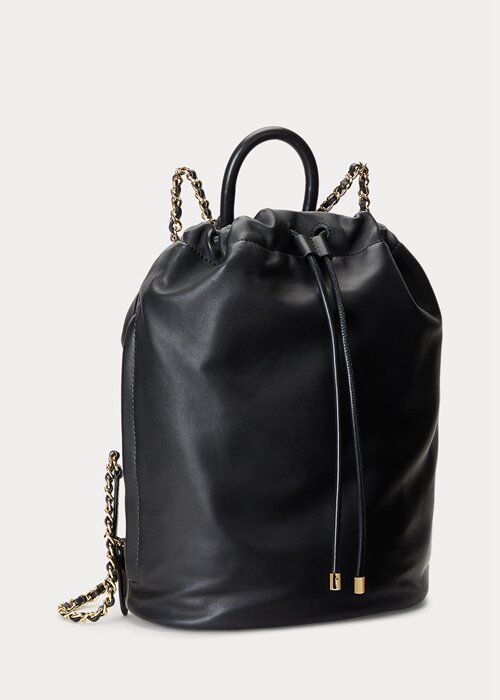 Black Women’s Ralph Lauren Nappa Leather Medium Izzie Backpacks Black Women’s Ralph Lauren Nappa Leather Medium Izzie Backpacks