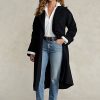 Black Women’s Ralph Lauren Peak-Lapel Wool-Blend Wrap Coats Black Women’s Ralph Lauren Peak-Lapel Wool-Blend Wrap Coats