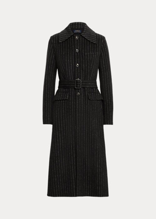 Black Women’s Ralph Lauren Pinstripe Double-Faced Coats Black Women’s Ralph Lauren Pinstripe Double-Faced Coats