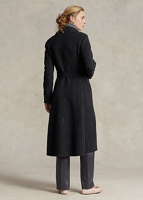 Black Women’s Ralph Lauren Pinstripe Double-Faced Coats Black Women’s Ralph Lauren Pinstripe Double-Faced Coats