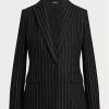 Black Women’s Ralph Lauren Pinstripe Linen-blend Twill Blazers Black Women’s Ralph Lauren Pinstripe Linen-blend Twill Blazers