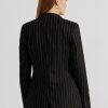 Black Women’s Ralph Lauren Pinstripe Linen-blend Twill Blazers Black Women’s Ralph Lauren Pinstripe Linen-blend Twill Blazers