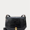 Black Women’s Ralph Lauren Polo ID Croc-Embossed Saddle Bags Black Women’s Ralph Lauren Polo ID Croc-Embossed Saddle Bags