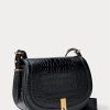 Black Women’s Ralph Lauren Polo ID Croc-Embossed Saddle Bags Black Women’s Ralph Lauren Polo ID Croc-Embossed Saddle Bags