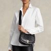 Black Women’s Ralph Lauren Polo ID Croc-Embossed Saddle Bags Black Women’s Ralph Lauren Polo ID Croc-Embossed Saddle Bags